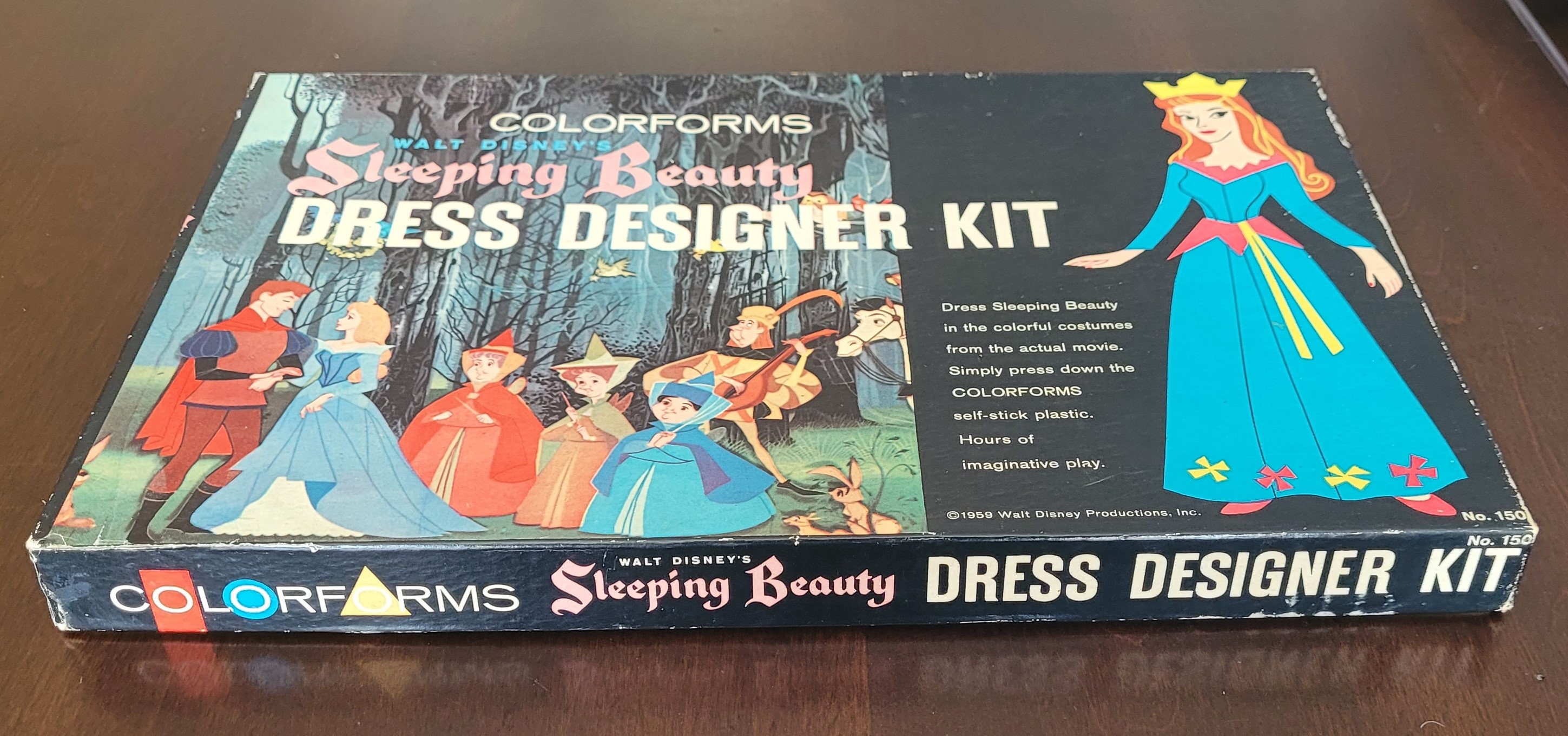 1959 Disney Colorforms Sleeping Beauty Dress Designer Kit, Complete Set