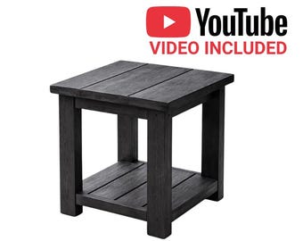Outdoor End Table Plans PDF, DIY Patio Side Table Building Plans, 2x6 Wood Accent Table Blueprint, Deck Furniture Plans, Instant Download
