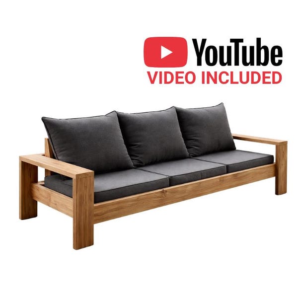 Outdoor Sofa DIY Plans - Easy Patio Furniture Building Guide - HomePro Hero Inspired Digital Download