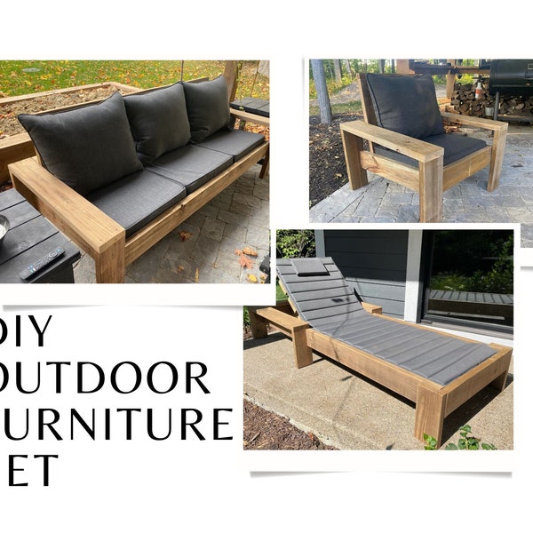 DIY Outdoor Furniture Set (3 Plan Bundle)