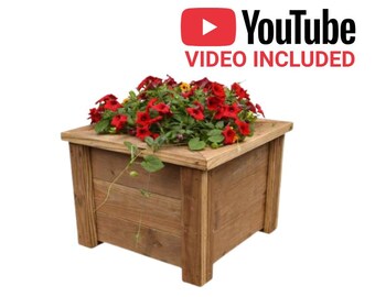 Raised Planter Box Plans PDF, DIY Cedar Garden Planter Building Plans, Elevated Flower Box Blueprint, Porch Patio Planter, Instant Download