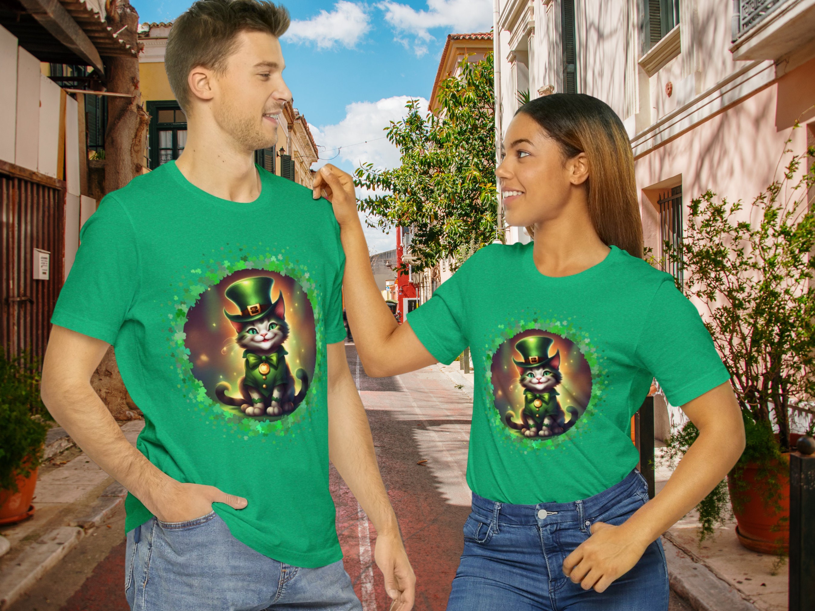 st paddys day cat shirt