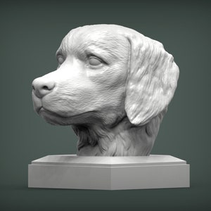 Paintable Golden Retriever Bust - DIY Golden Retriever Sculpture Kit for Realistic Dog Art and Custom Pet Decor