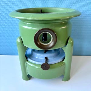 Vintage green enamel 1 burner petroleum stove or petroleum stove from 1960