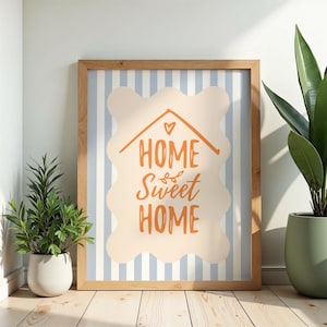 Citaat kunst aan de muur, Deense pastel print, retro golvende esthetische poster, gang decor, kleurrijk appartement essentials, housewarming cadeau