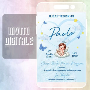 Invito Battesimo Digitale Grafica Personalizzata Inviti personalizzato Battesimo bimbo bimba