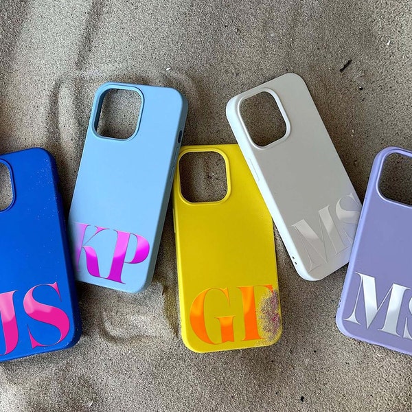 Bunte iPhone Fall Kundenspezifisches Monogramm iphone Fall Rot, lila, gelb, blau Fuchsia iphone Fall