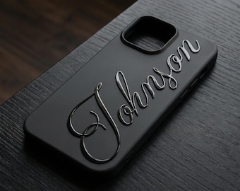 Funda para iPhone con nombre en cursiva: Funda de diseño personalizada para teléfono