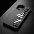 iPhone Case: Personalized Black Embossed glossy design