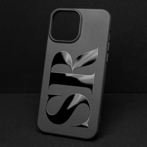 Großes Monogramm iphone Hülle Logo iphone Hülle Initialen Name Silikon Kundenspezifisches iPhone Hülle Personalisierte iPhone Hülle