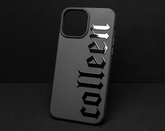 Gothic Name iPhone case Old English font iPhone case Goth tattoo Embossed Stylish