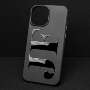 Großes Monogramm oder Logo iphone Fall iPhone Fall Initialen iphone Fall geprägtes glänzendes Name Silikon Kundenspezifisches iphone Fall personifizierte iphone Fall