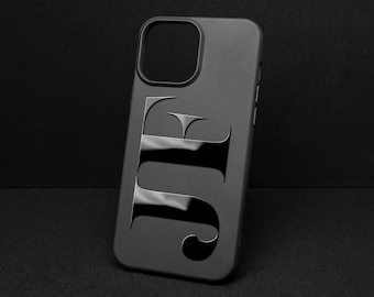 Large Monogram or Logo iphone case Initials iphone case Embossed glossy Name silicone Custom iphone case Personalized iphone case