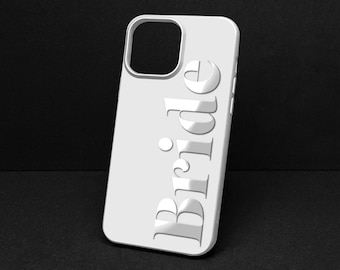 Personalized Bride iPhone Case, Custom Black Silicone Wedding Gift