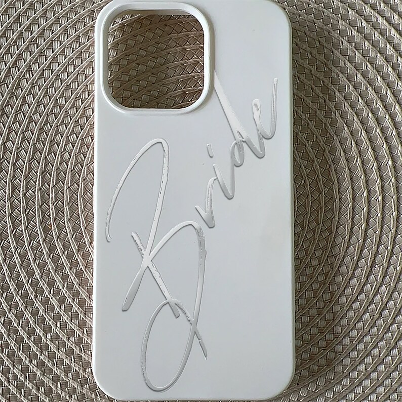 Personalized Fuchsia iPhone Case Pink Embossed Name iPhone Case for