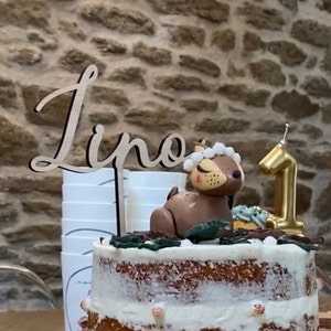 Cake topper en bois personnalisé, prénom, anniversaire, chiffre, mariage, décoration gâteau image 3