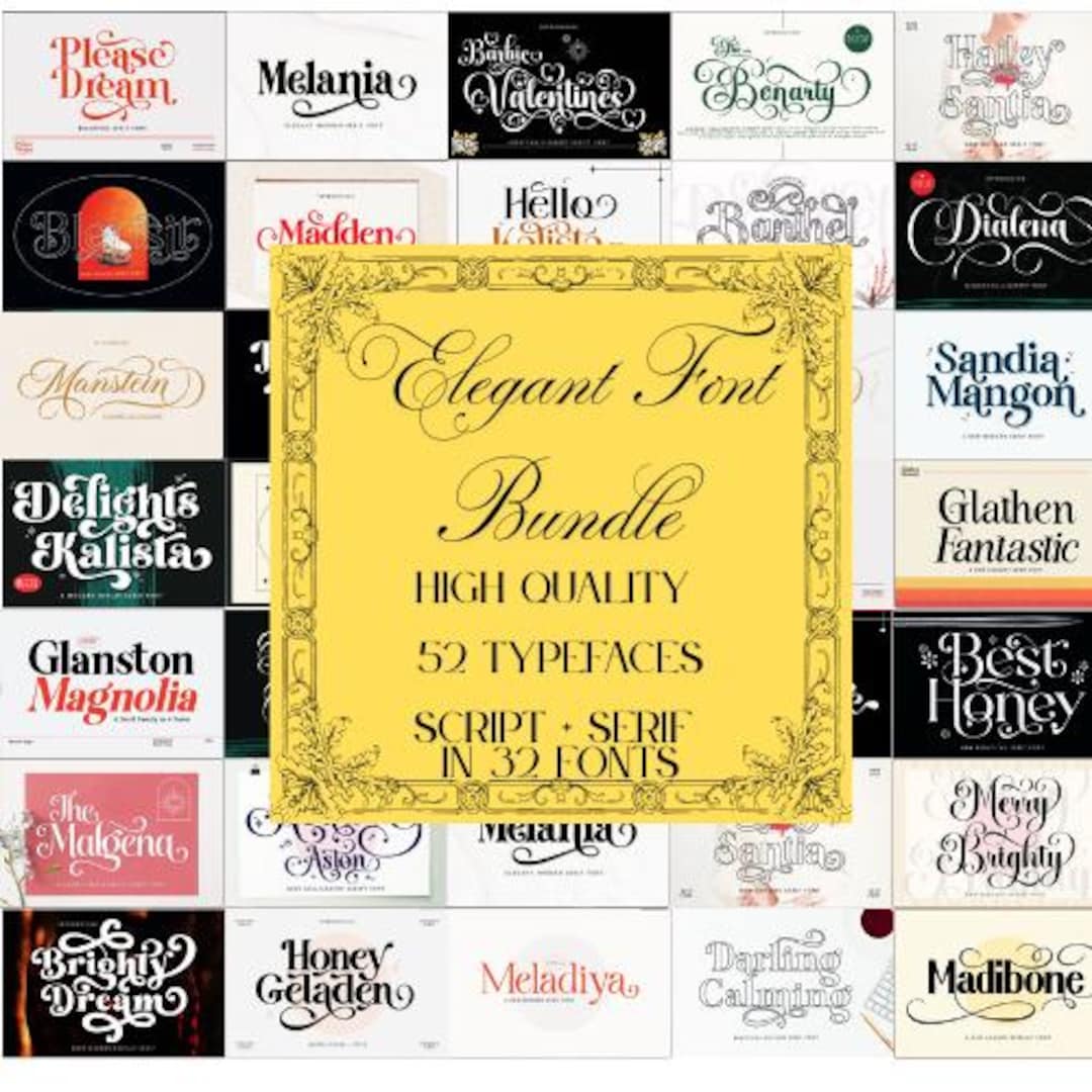 Elegant Script Font Bundle – Modern Calligraphy Fonts (OTF) - Etsy