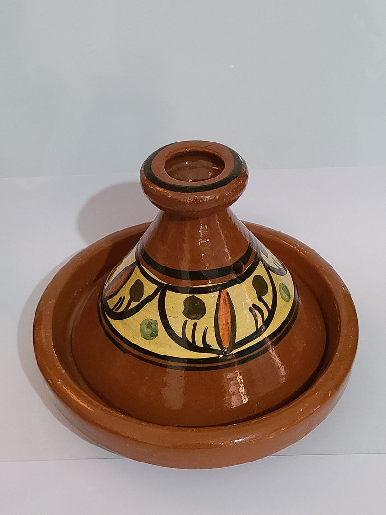 Moroccan Clay Tagine, Traditional Clay Cooking Pot, Artisanal Tagine