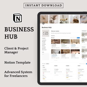 Notion Business Planner, Notion Freelancer Template, Client Management Hub, Project Manager Social Media Marketing, Notion Work Planner, CRM