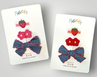 Berry Patch Cuties Hair Clip Trio