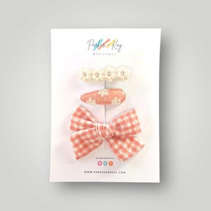 Textured Hair Bow and Clip Set