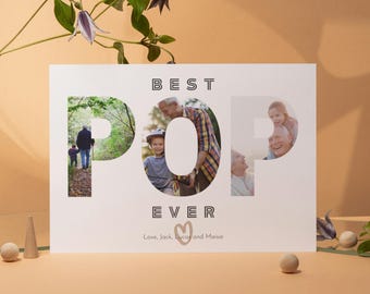 Personalized Photo Card for Pop, Father's Day, Grandparents' Day, 5x7 Matte Cardstock