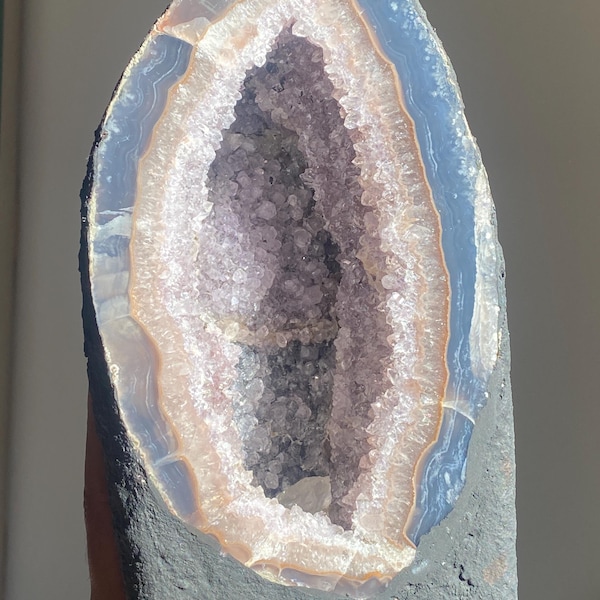 Amethyst With Agate Geode Cathedral  From Brazil