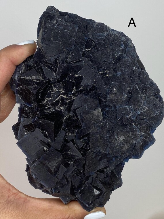 Black Fluorite Crystal Raw Specimens