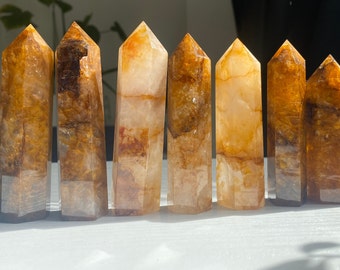 Crystal Golden Healer Towers with rainbows