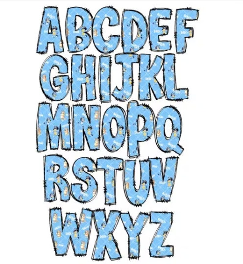 Bluey Font Svg, Svg Fonts, Cartoon Svg, Cartoon Fonts, Dogs Font, Dogs ...