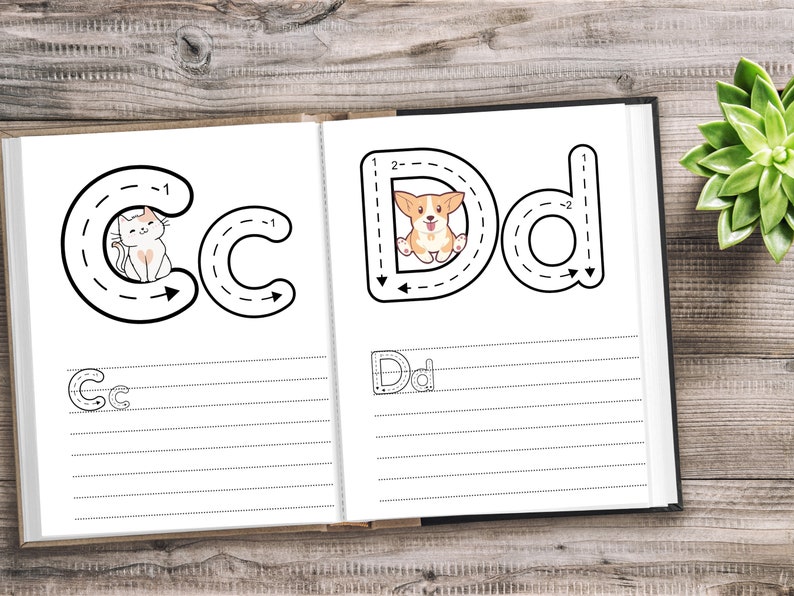 Printable Alphabet Book Pages Worksheets for Kids, Toddlers, Preschoolers, Alphabet Book ...
