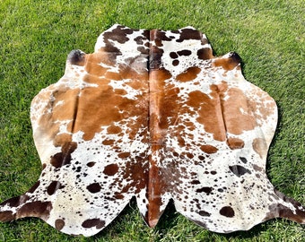 Tricolor Speckled Cowhide Rug, Brazilian Hide