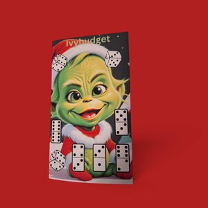 Reto de ahorro navideño, tarjeta plegable, rascar, cortar en cubitos, ayuda para rompecabezas, método de sobre para finanzas, tamaño DIN A6: 85 mm x 148 mm