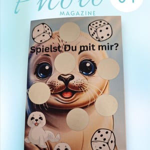Robbe Baby Savings Challenge Tarjeta plegable para rascar, cortar en cubitos, colorear, rompecabezas, ayuda a las finanzas método sobre DIN A6 tamaño: 85 mm x 148 mm