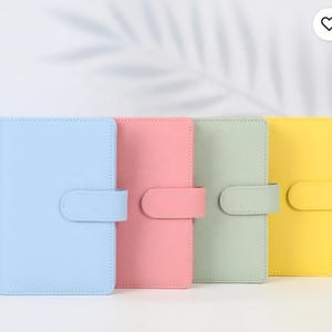 Carpeta A6 Premium para retos de ahorro presupuestario en 8 hermosos colores con 2 tapas con cierre