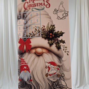 Gnome Merry Christmas Savings Challenge Carte pliante Scratch Domino Sudoku Aids Finance Méthode d'enveloppe, format DIN A6 : 85 mm x 148 mm