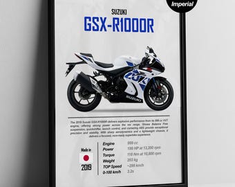 GSX-R1000R Racing Poster – Suzuki Superbike Digital Art | Motorsport Wall Decor | Rider Gift
