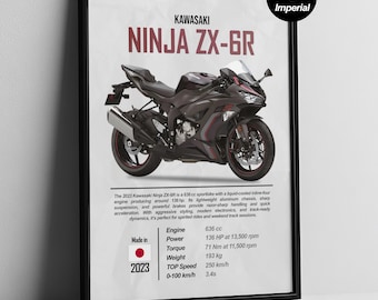 2024 Kawasaki Ninja ZX-6R 40th Anniversary Poster | Digital Print
