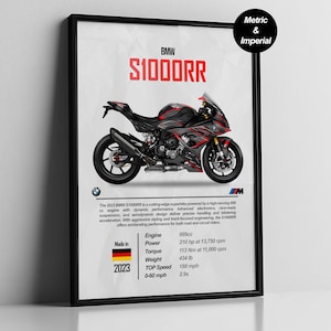 Digitale BMW S1000RR-poster | Muurkunst sportmotor | S1000RR afdrukbaar | Cadeau motorliefhebber | Mangrotdecoratie