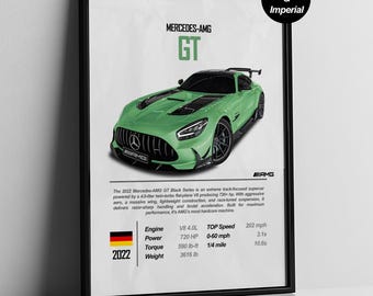 Green Mercedes-AMG GT Black Series Poster: Automotive Wall Art | Man Cave ( Digital Download ) | Gift