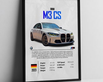 BMW M3 CS Poster: Car Enthusiast Wall Art (Digital Download)