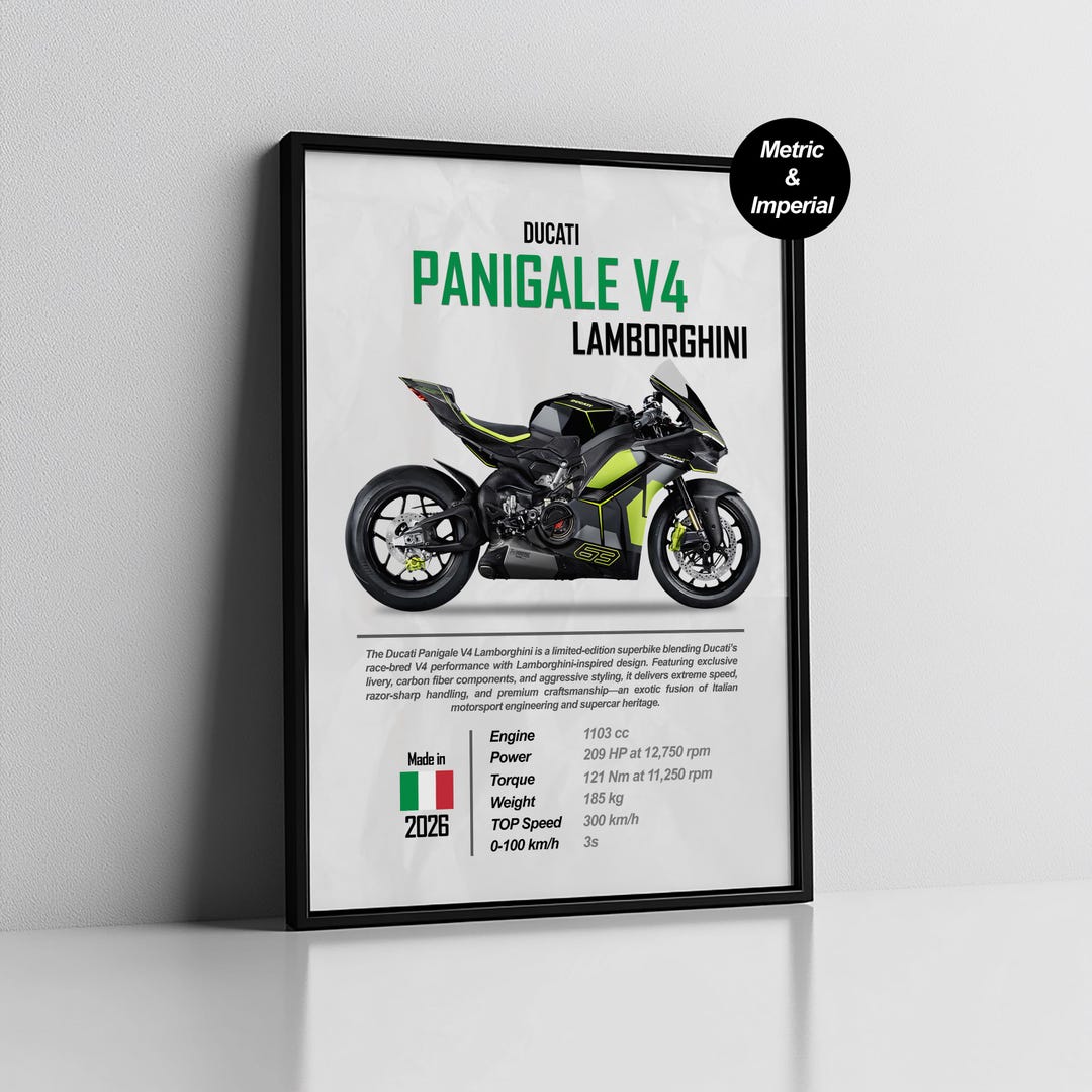 Ducati Panigale V4 Lamborghini Wall Art | Limited Edition