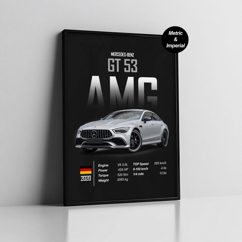 Mercedes-amg GT53 Poster | AMG Wall Art | Car Enthusiast Gift | Man ...
