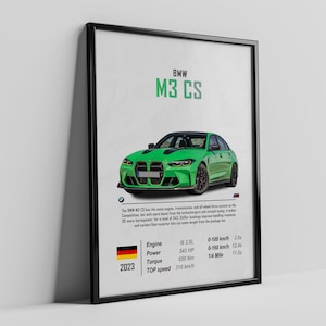 BMW M3 CS, BMW Poster, G80, Bmw M3 G80 Cs, Car Poster, Car Posters, Digital, Printable, Wall Art, Wall Decor, Gift for him, men, boys, kids