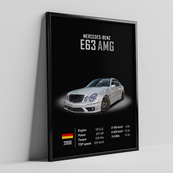 Poster Mercedes E63 AMG : oeuvre d'art sur le thème sombre (téléchargement numérique) - France