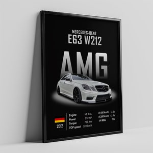 Mercedes Benz Poster, Mercedes Poster, AMG, E63, W212, Dunkles Thema, Digitaler Kunstdruck, druckbar, Wanddekoration, Geschenk für ihn, Kinder, Jungen, Männer