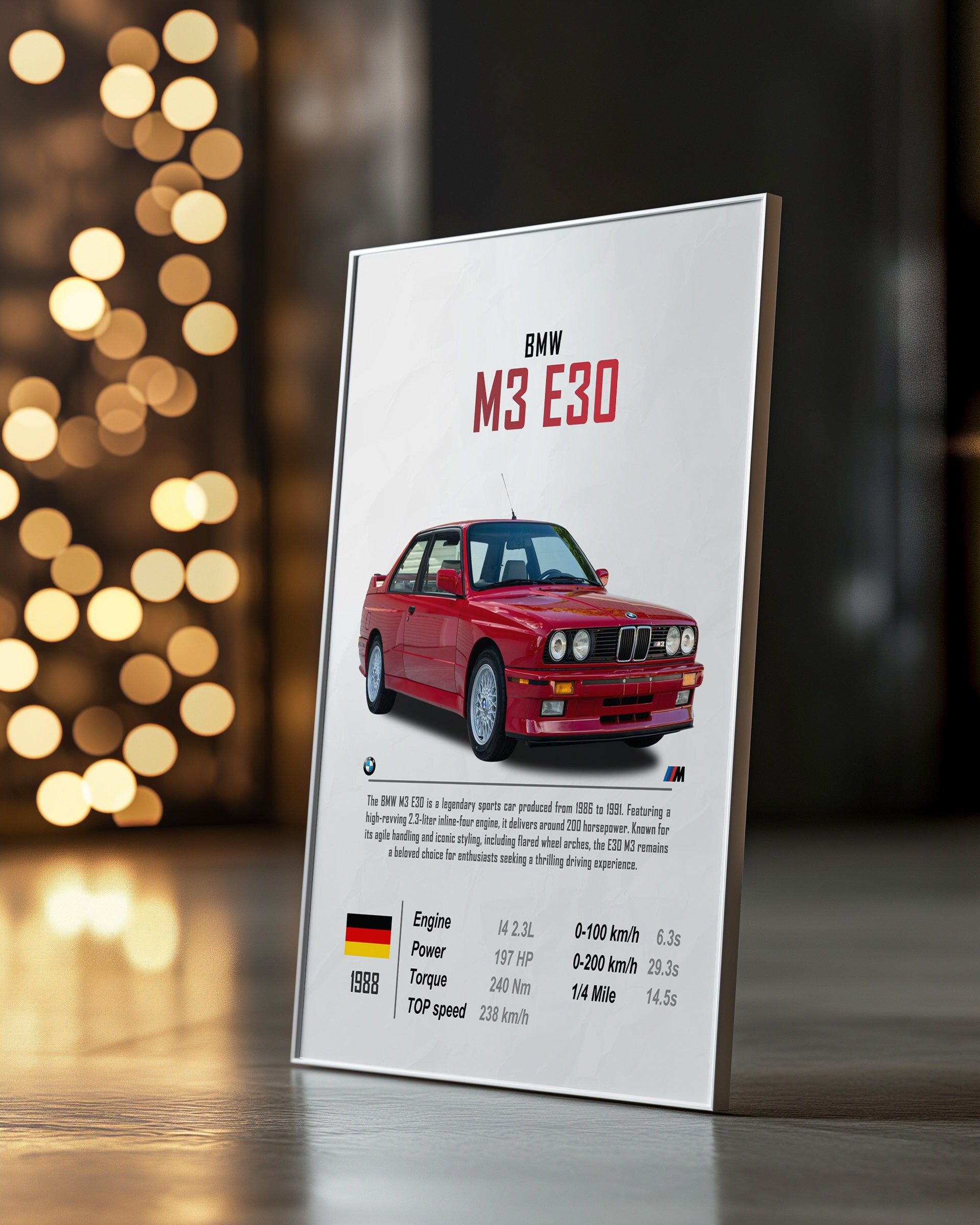BMW M3 E30 Poster: Car Enthusiast Wall Art (digital Download) - Etsy
