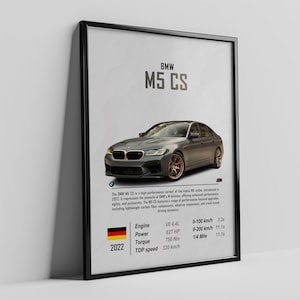 BMW M5 CS, BMW Poster, M5 cs, Car Poster, Car Posters, Digital, Printable, Wall Art, Wall Decor, Gift for him, men, boys, kids room