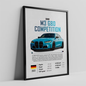 BMW M3 G80, BMW Poster, G80, BMW M3, Car Poster, Car Posters, Digital, Printable, Wall Art, Wall Decor, Gift for him, men, boys, kids room