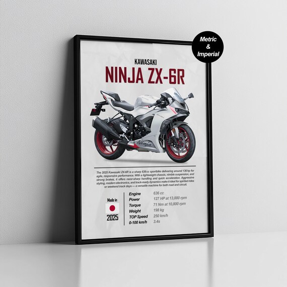 Kawasaki Ninja ZX-6R: Motorcycle Enthusiast Wall Art (digital